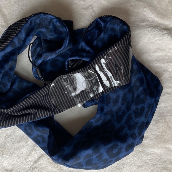 New! Acacia Mateo bikini bottom leopard animal print blue Amur 19790 - Picture 12 of 13